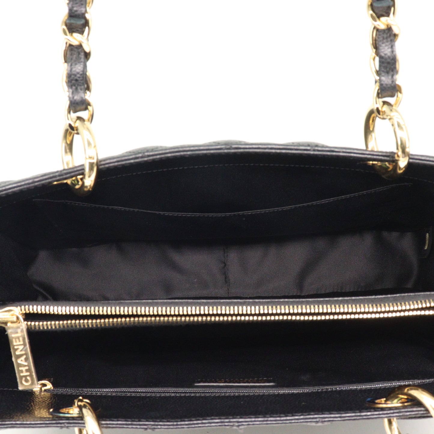 Caviar skin tote, black, G hardware, 17th series