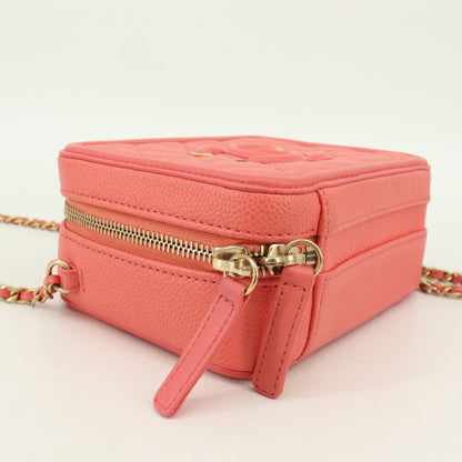 Caviar Skin CC Filigree Vanity Shoulder Bag Pink G Metal Fittings 24th Series