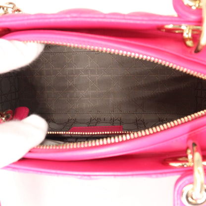 Lady Dior 2WAY handbag pink G metal fittings