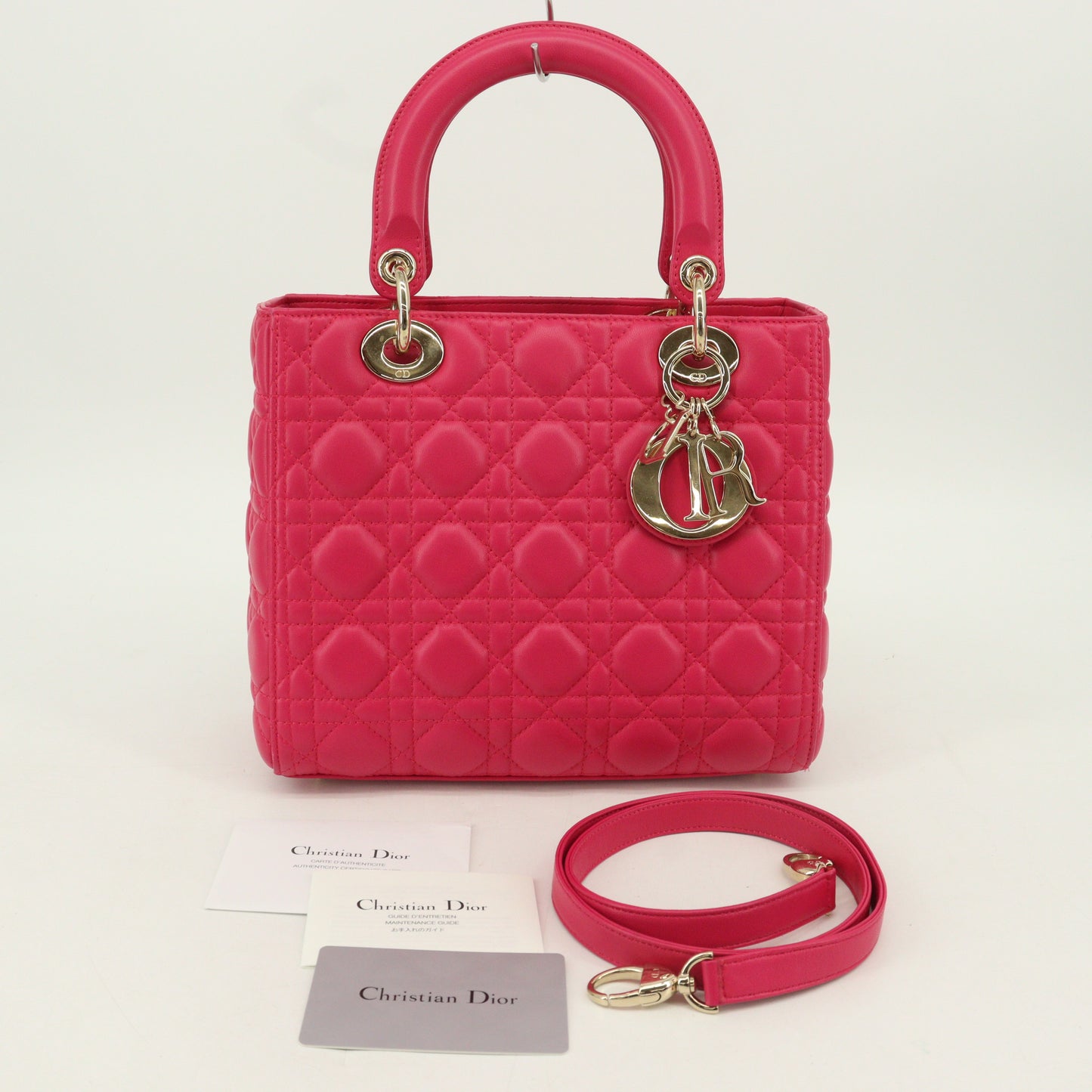 Lady Dior 2WAY handbag pink G metal fittings