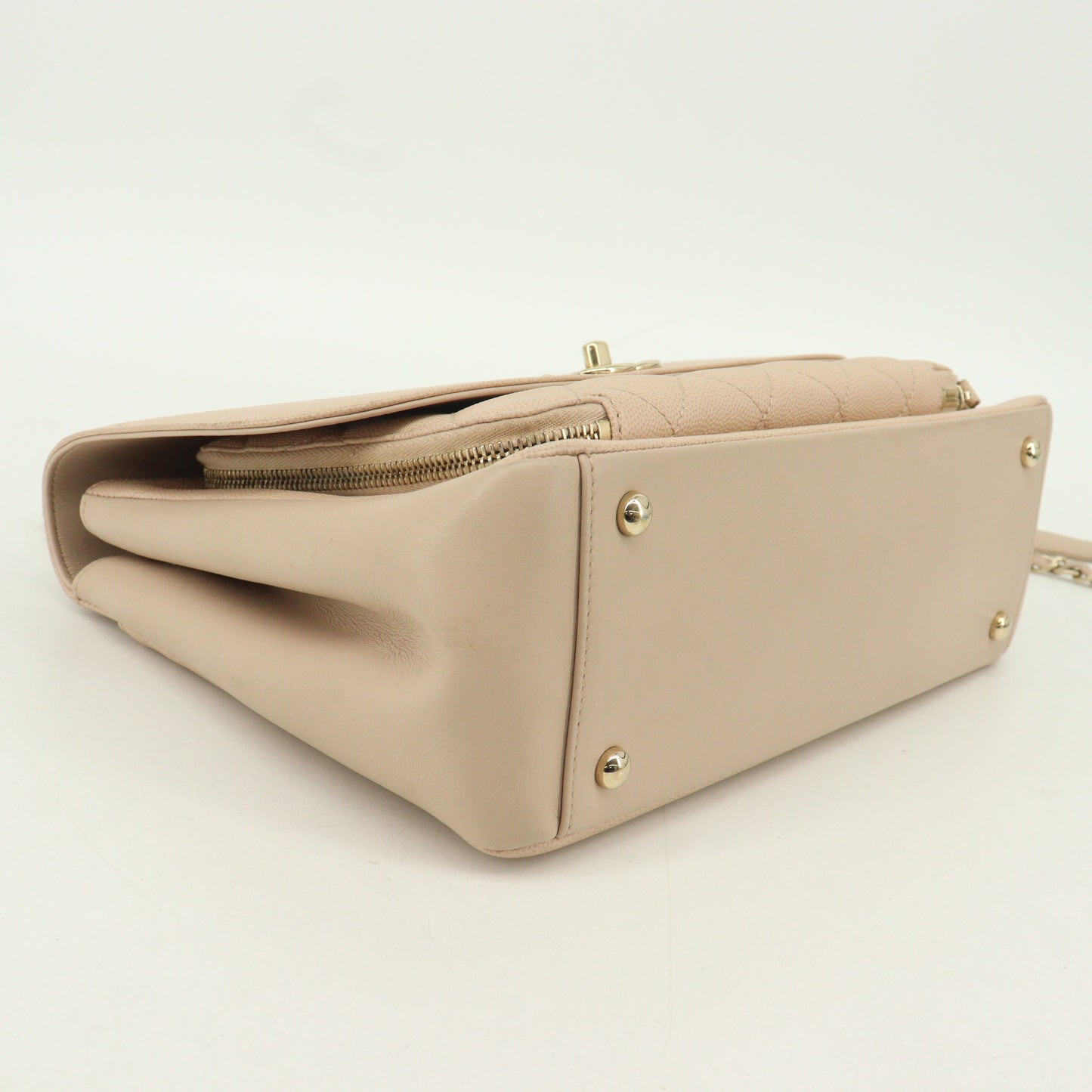 Caviar Skin Matelasse Affinity Beige 2WAY Bag G Metal Fittings 23 Series