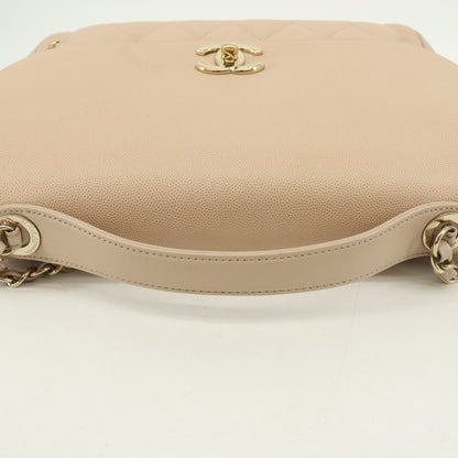 Caviar Skin Matelasse Affinity Beige 2WAY Bag G Metal Fittings 23 Series