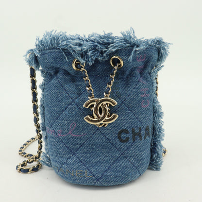 Denim mini drawstring chain shoulder bag G metal fittings 31 series