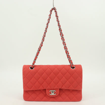 Matelasse caviar skin red shoulder bag silver hardware 18th series