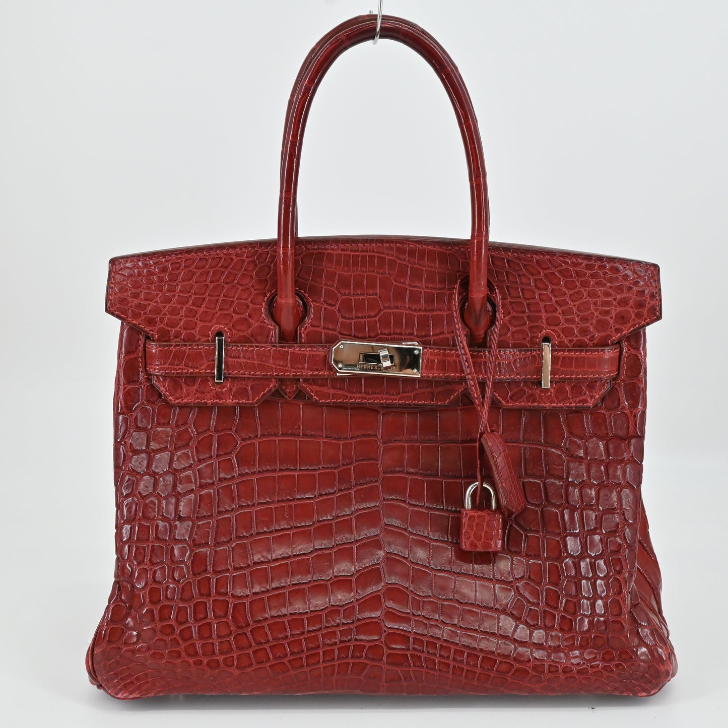 Niloticus Birkin 30 Rouge Ash Silver hardware E stamp