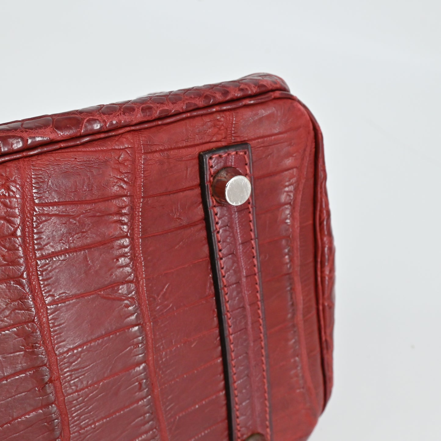 Niloticus Birkin 30 Rouge Ash Silver hardware E stamp