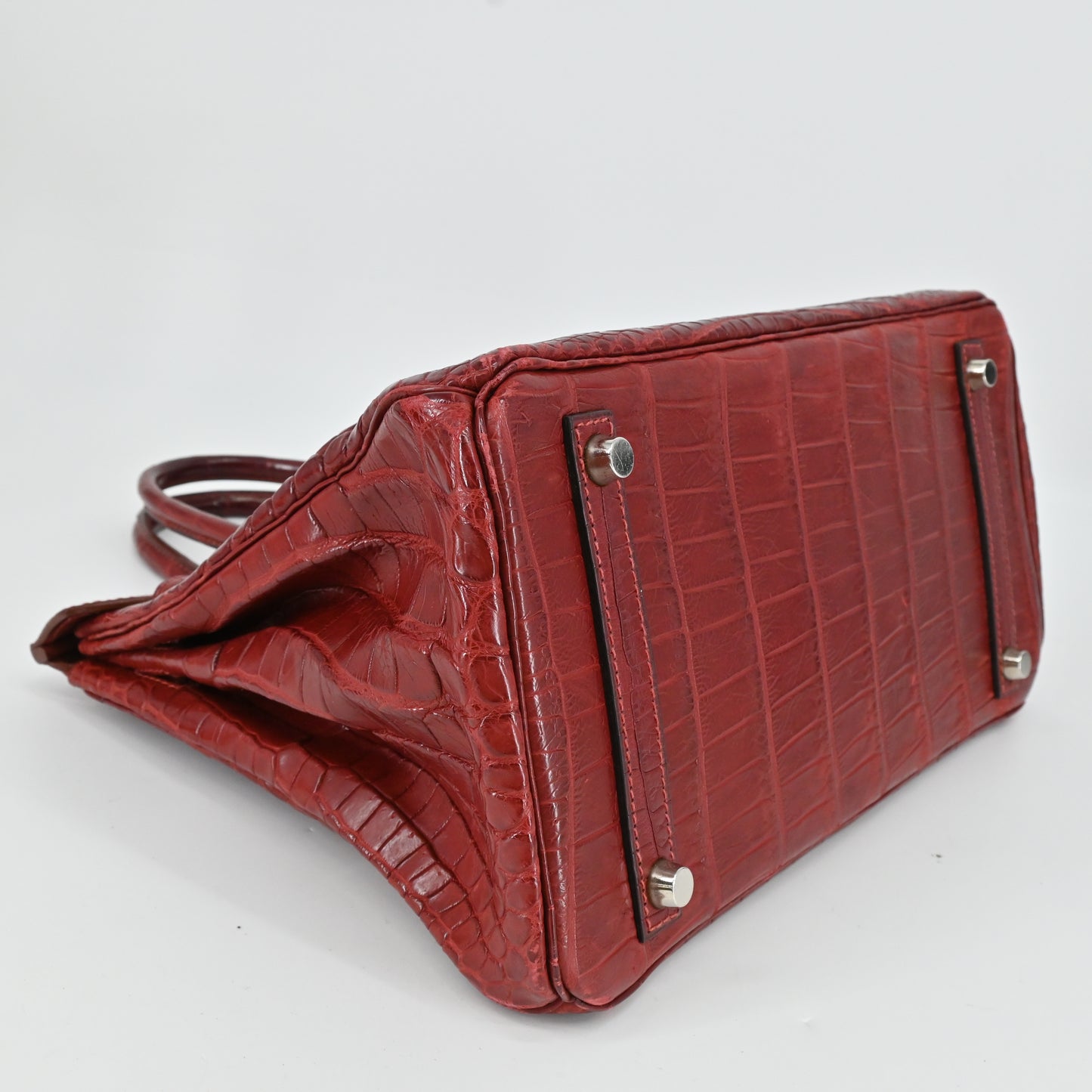 Niloticus Birkin 30 Rouge Ash Silver hardware E stamp