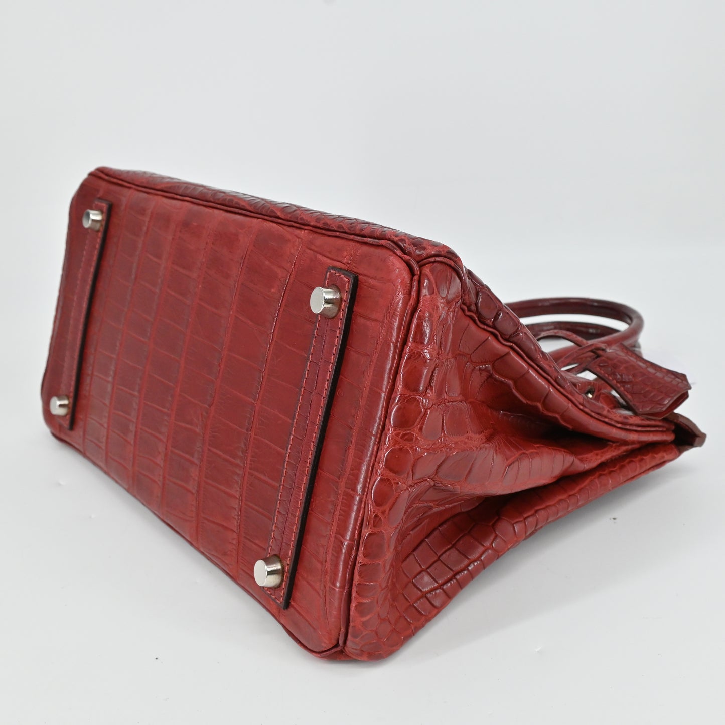 Niloticus Birkin 30 Rouge Ash Silver hardware E stamp