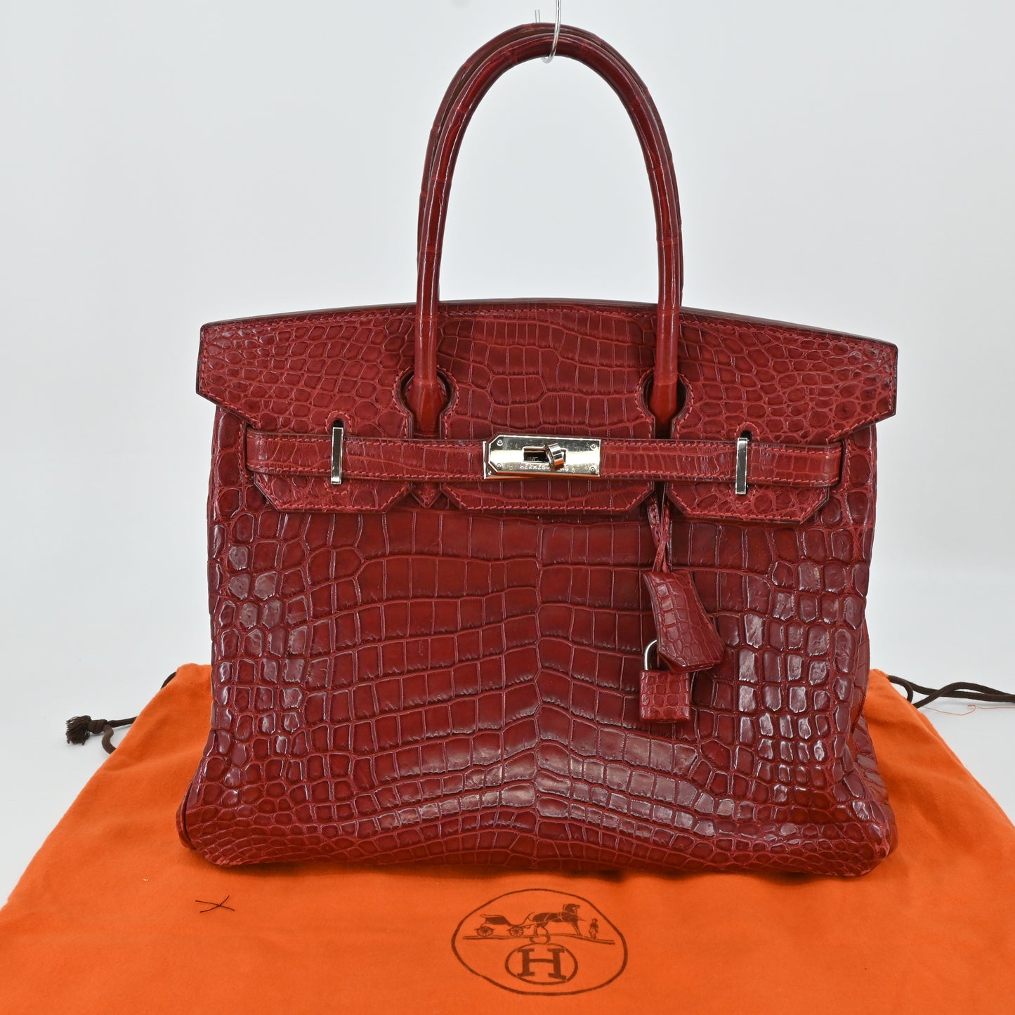 Niloticus Birkin 30 Rouge Ash Silver hardware E stamp