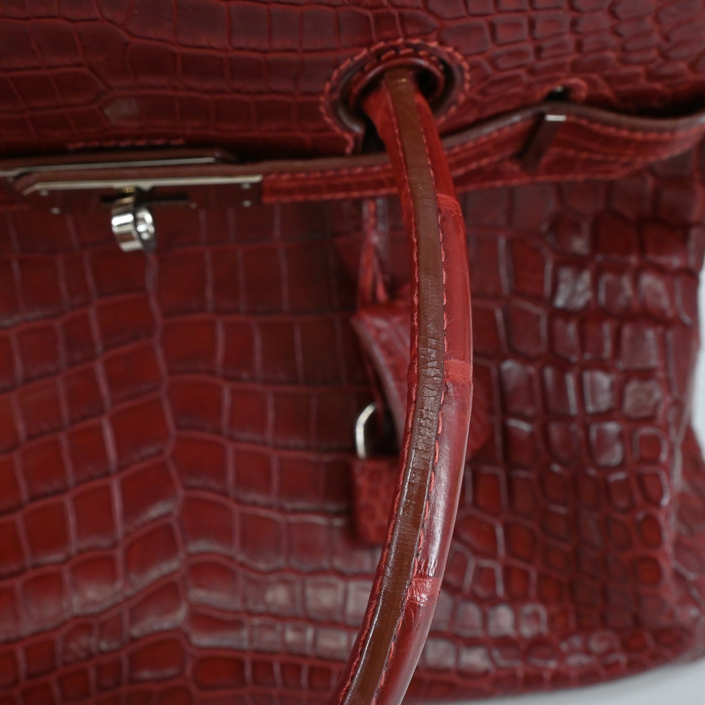 Niloticus Birkin 30 Rouge Ash Silver hardware E stamp