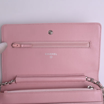 Caviar Chain Wallet Pink Silver Hardware 16th Series