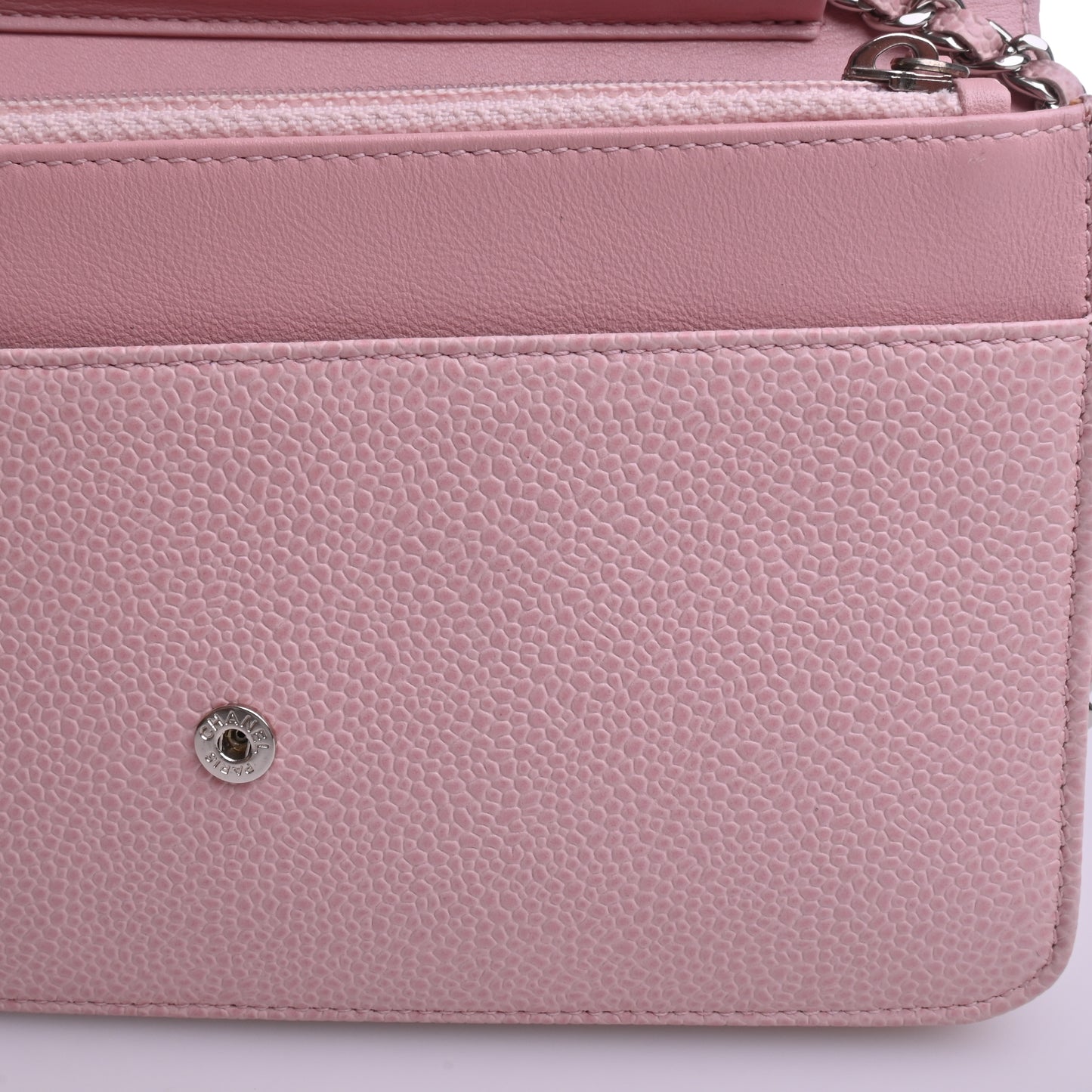 Caviar Chain Wallet Pink Silver Hardware 16th Series