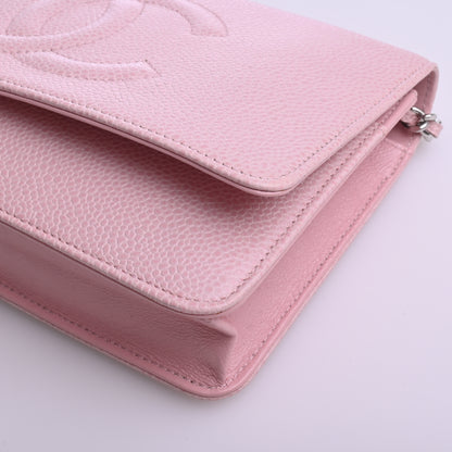 Caviar Chain Wallet Pink Silver Hardware 16th Series