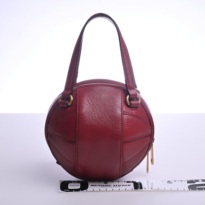 Basketball Shape Leather Shoulder Bag