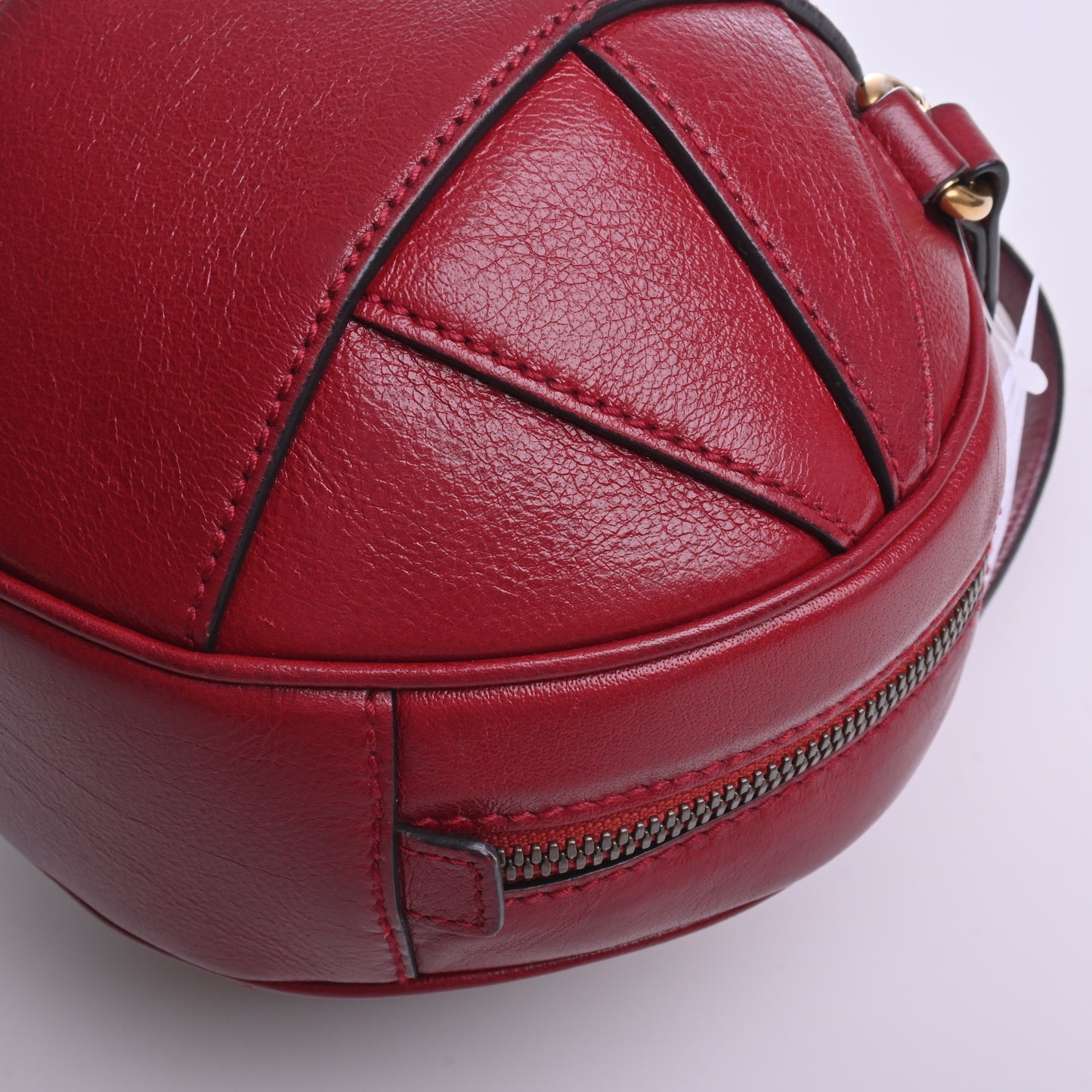 Basketball Shape Leather Shoulder Bag