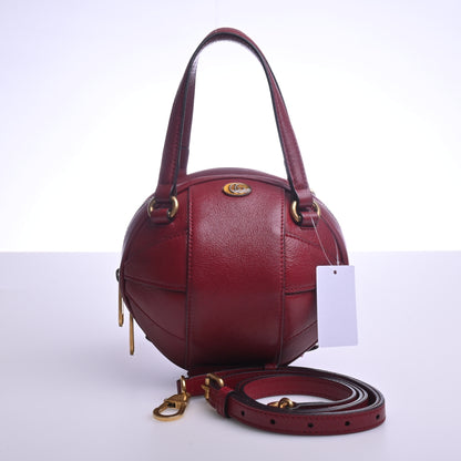 Basketball Shape Leather Shoulder Bag