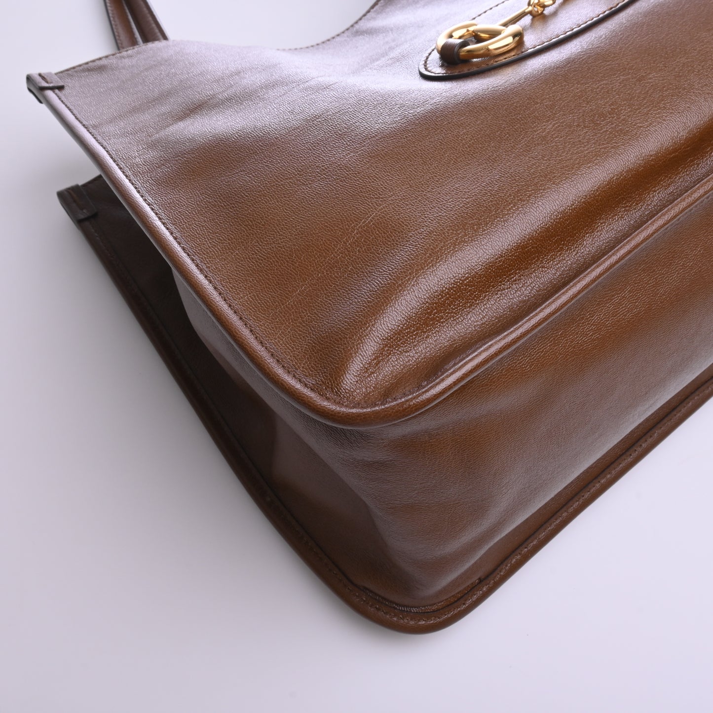 Horsebit leather tote