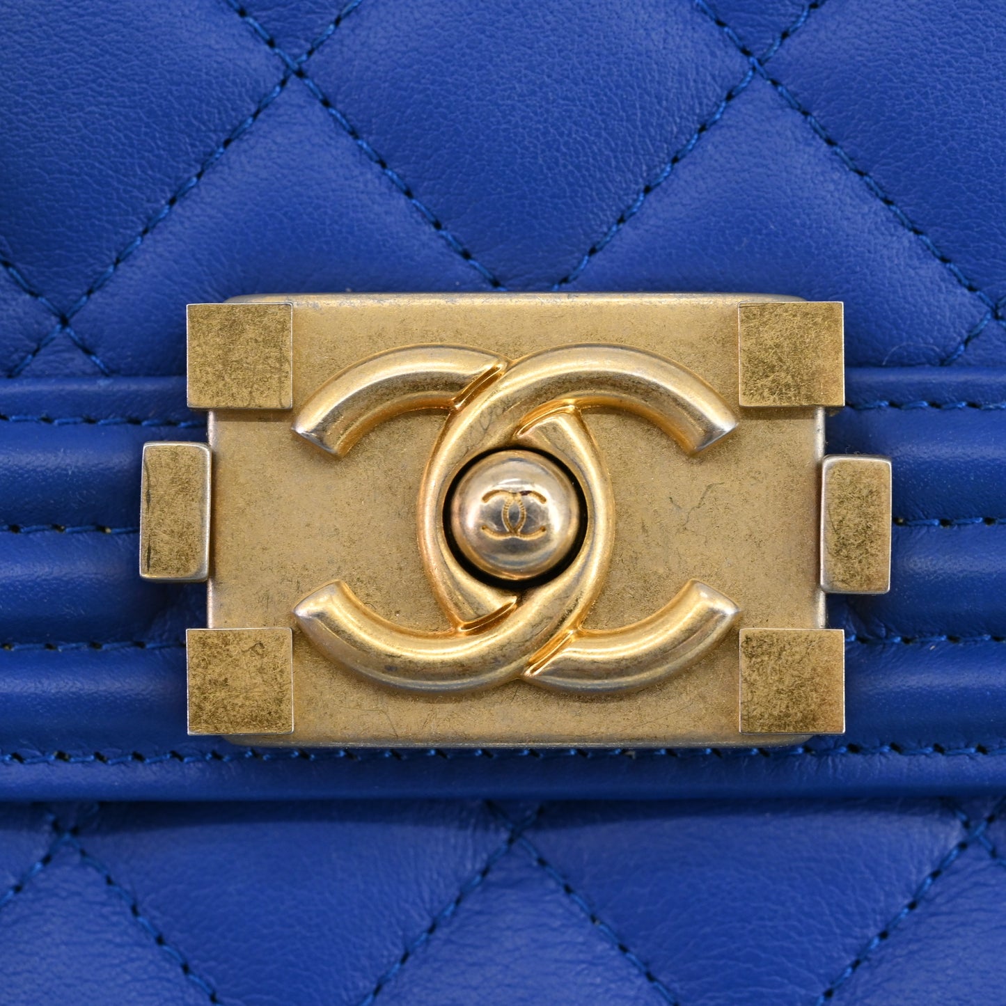 Lambskin Matelasse Boy Chanel Chain Shoulder Bag Blue G Hardware 26th Series