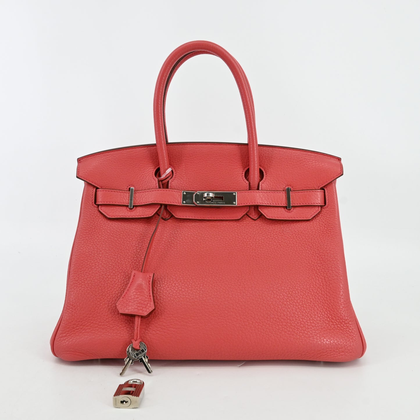 Taurillon Clemence Birkin 30 Rose Dipstick Silver hardware N stamp