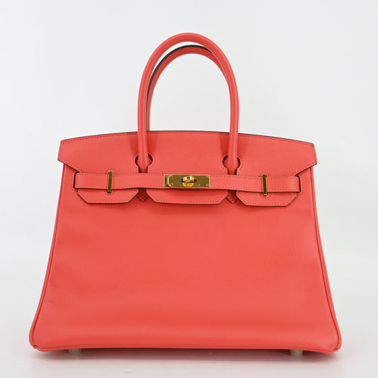 Epsom Birkin 30 Rouge Tomato G hardware X stamp