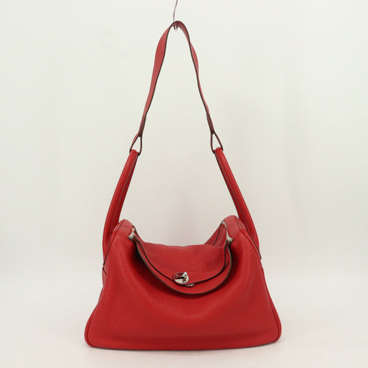 Taurillon Clemence Lindy 34 Rouge Garance SV hardware □P stamp