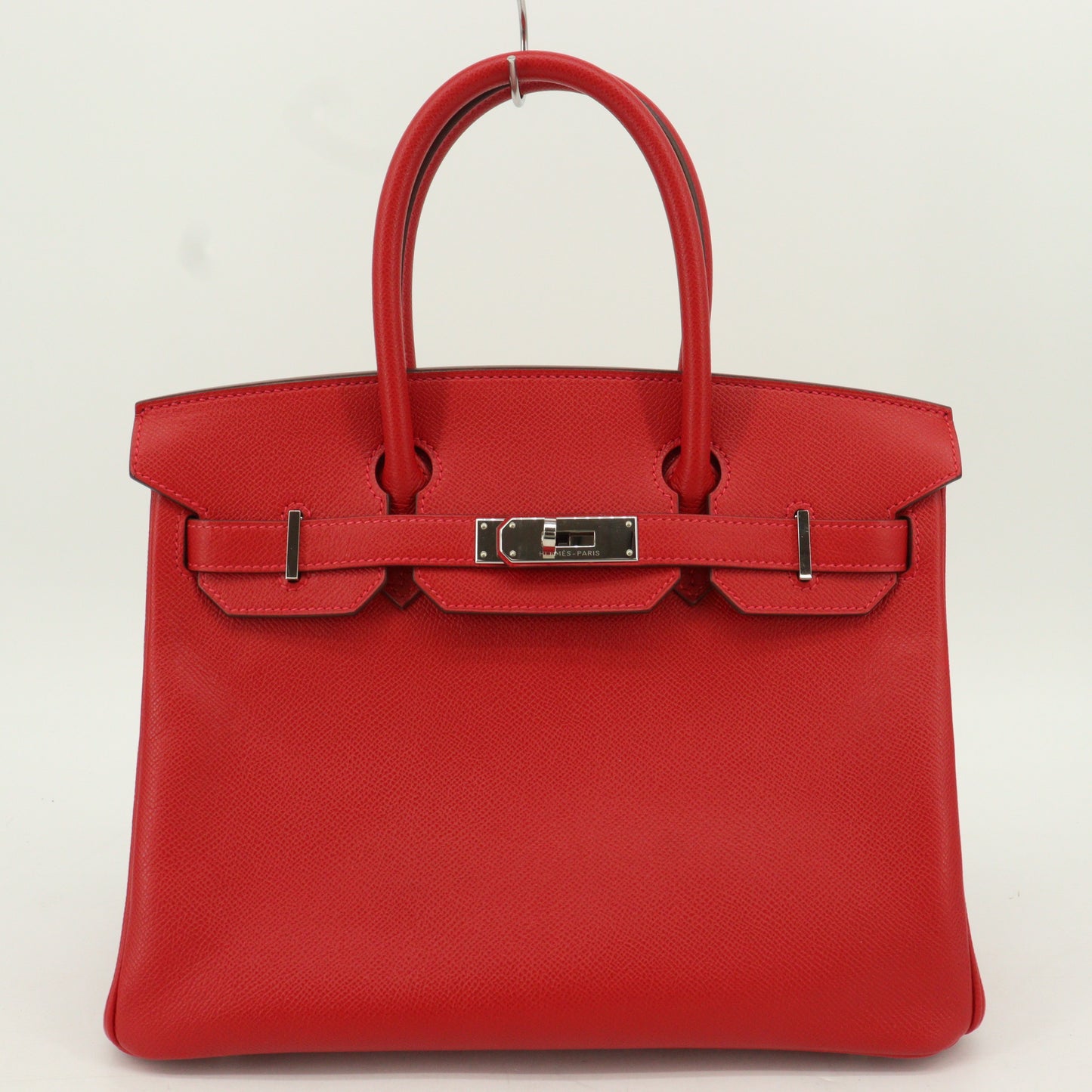 Epsom Birkin 30 Rouge Kazak Silver hardware T stamp