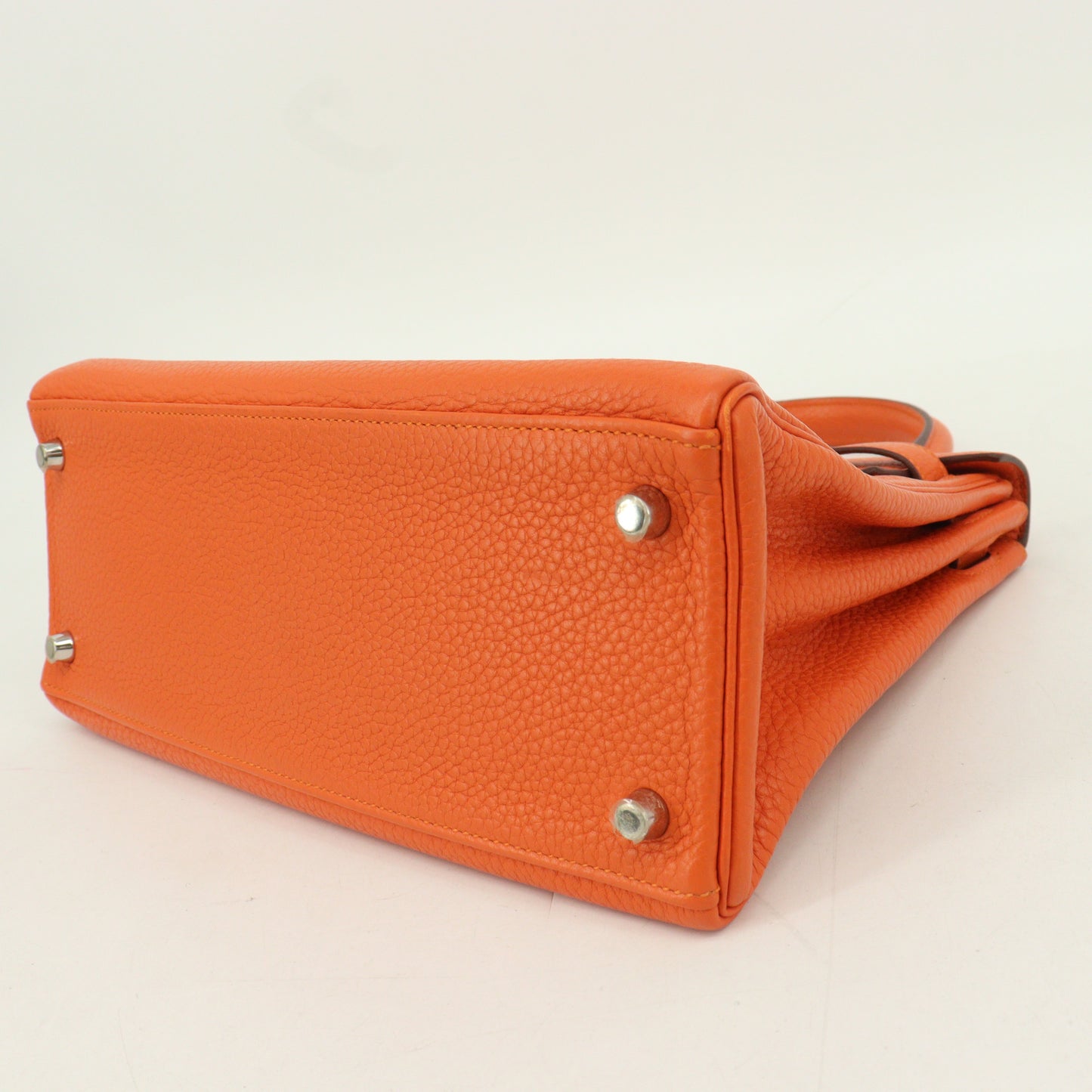 Taurillon Clemence Kelly 28 Orange SV hardware □R stamp