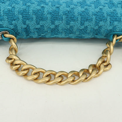 Tweed Chanel 19 2-way chain shoulder bag, blue, multi-metal fittings, 28th series