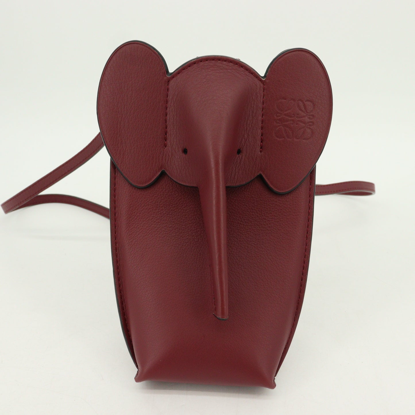 Leather elephant pocket Bordeaux