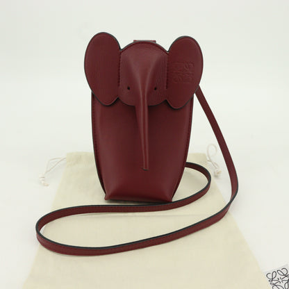 Leather elephant pocket Bordeaux