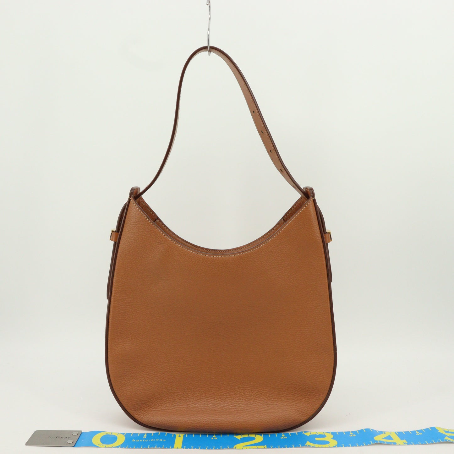 Leather one-shoulder bag brown