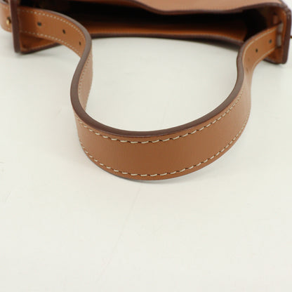 Leather one-shoulder bag brown