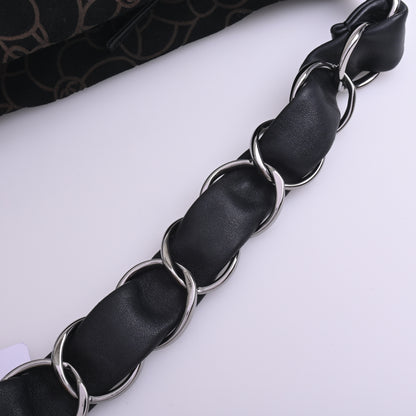 Camellia Suede Chain Shoulder Black Silver Metal Fittings 9th Series