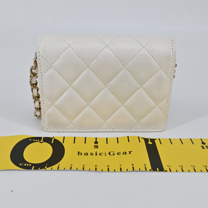 Lambskin Matelasse Chain Wallet White G Hardware 31 Series