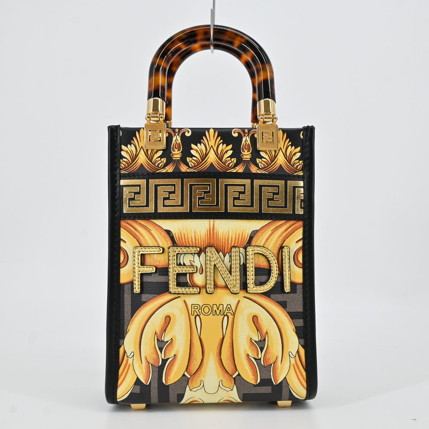 Fenderche Sunshine Shopper Small Gold x Brown