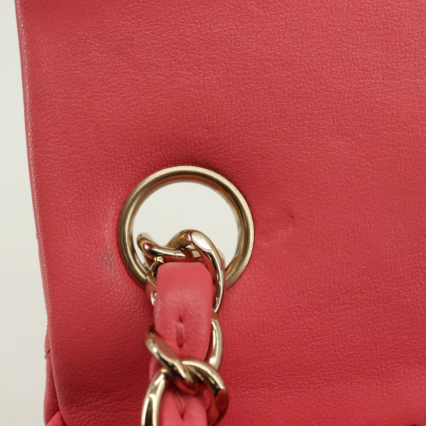 Lamb Mini Matelasse Single Flap Chain Shoulder Bag Pink G Metal Fittings 30 Series