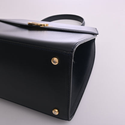 Calf 2WAY Handbag Black