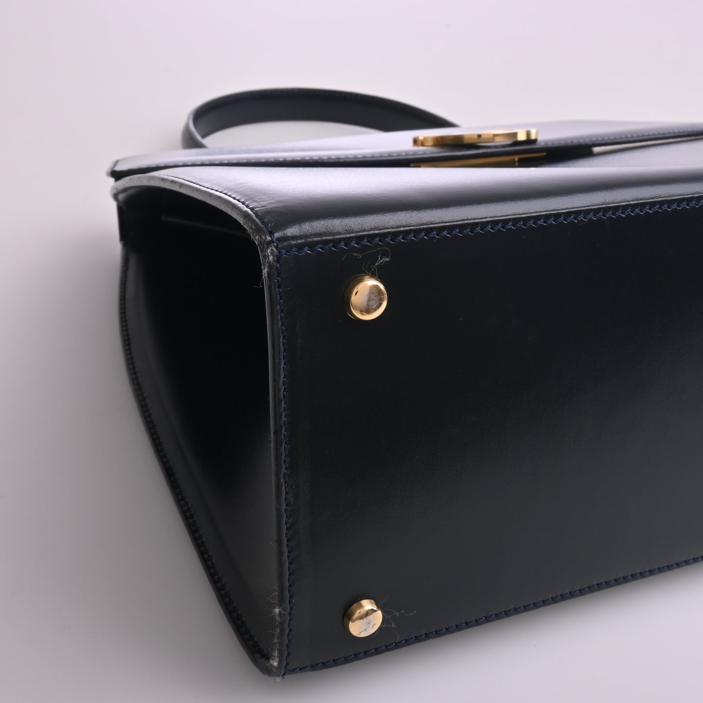 Calf 2WAY Handbag Black