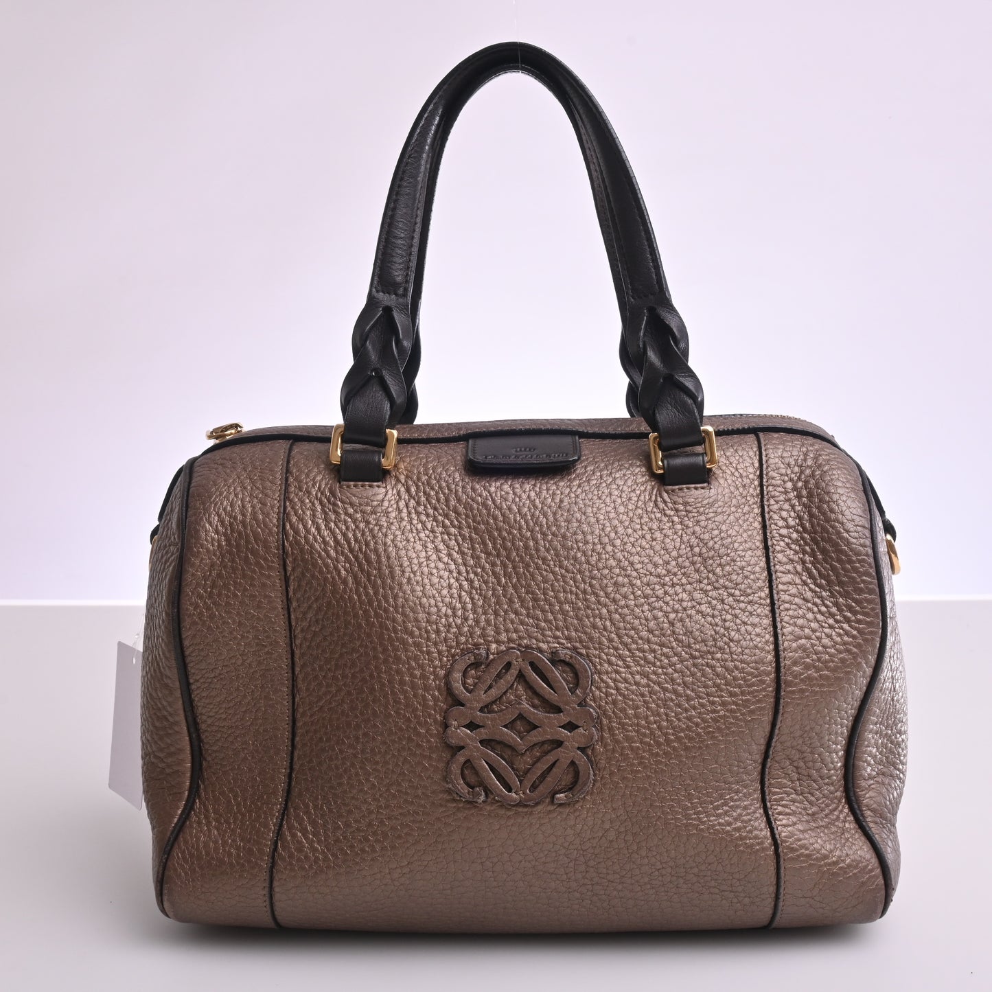 Leather 2WAY Handbag Brown