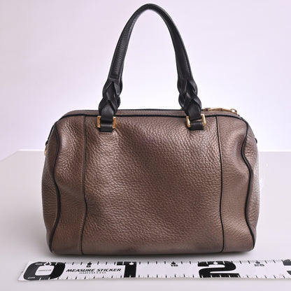 Leather 2WAY Handbag Brown