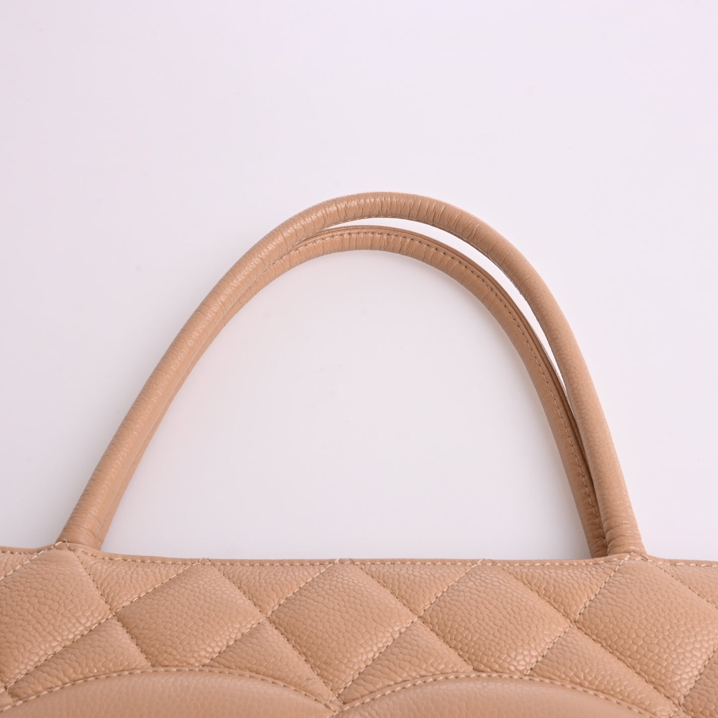 Caviar Reprint Tote Beige G Metal Fittings Series 9