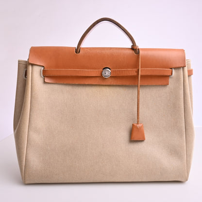 Canvas Airbag MM 2WAY Handbag Brown SV Hardware C Stamp