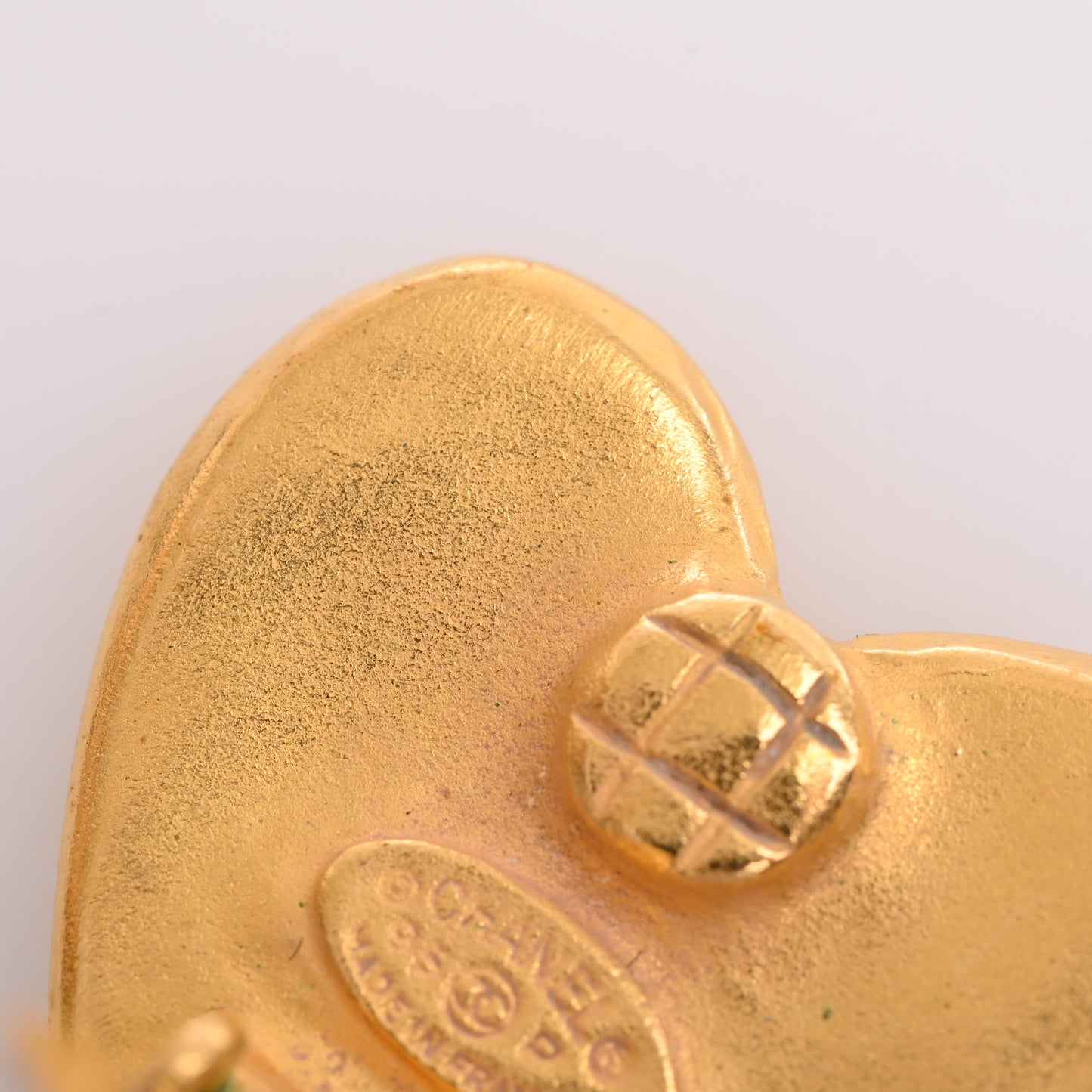 Heart motif earrings, gold, G metal fittings, 95P