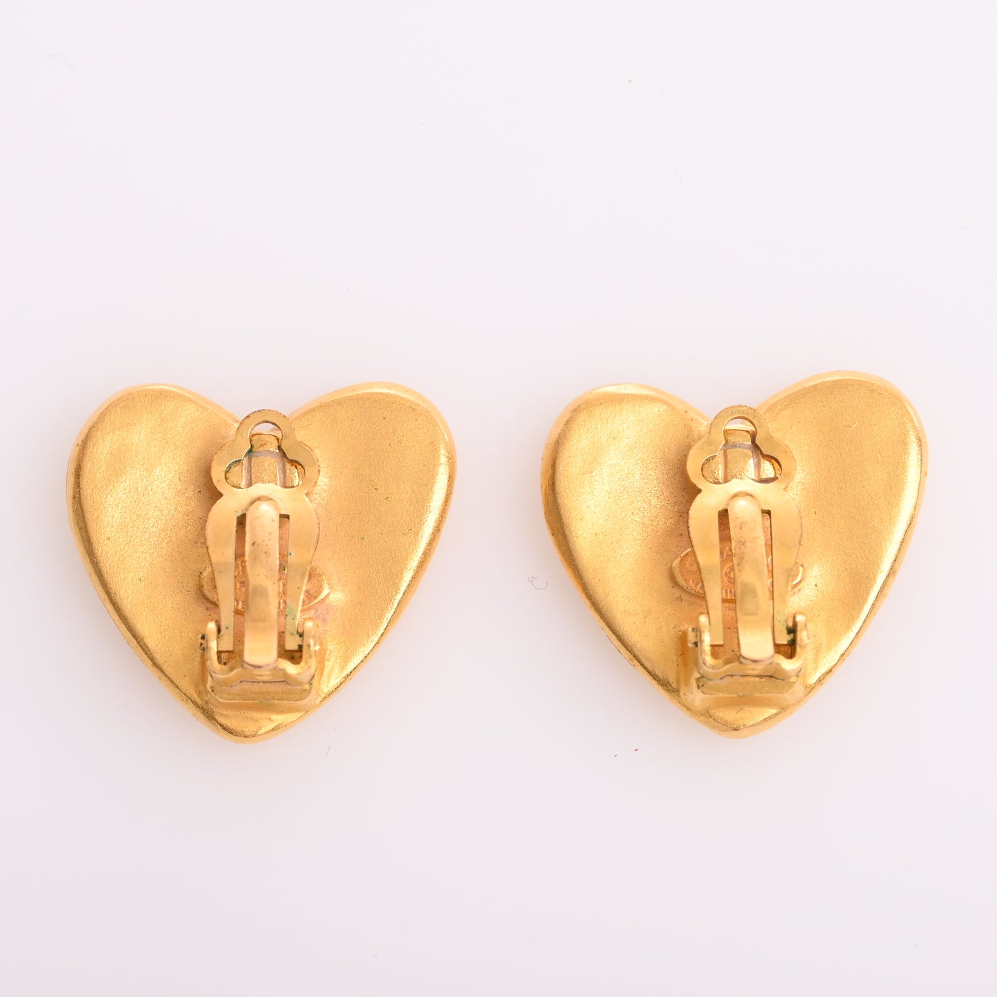 Heart motif earrings, gold, G metal fittings, 95P