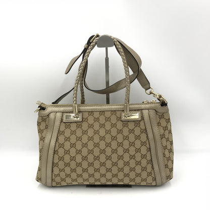 Gucci Gold GG Canvas Bella Tote Bag