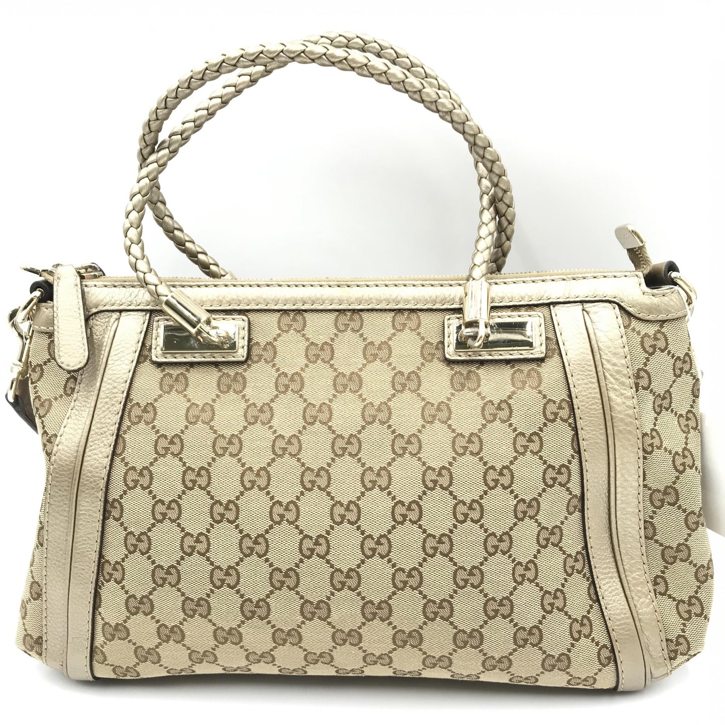 Gucci Gold GG Canvas Bella Tote Bag