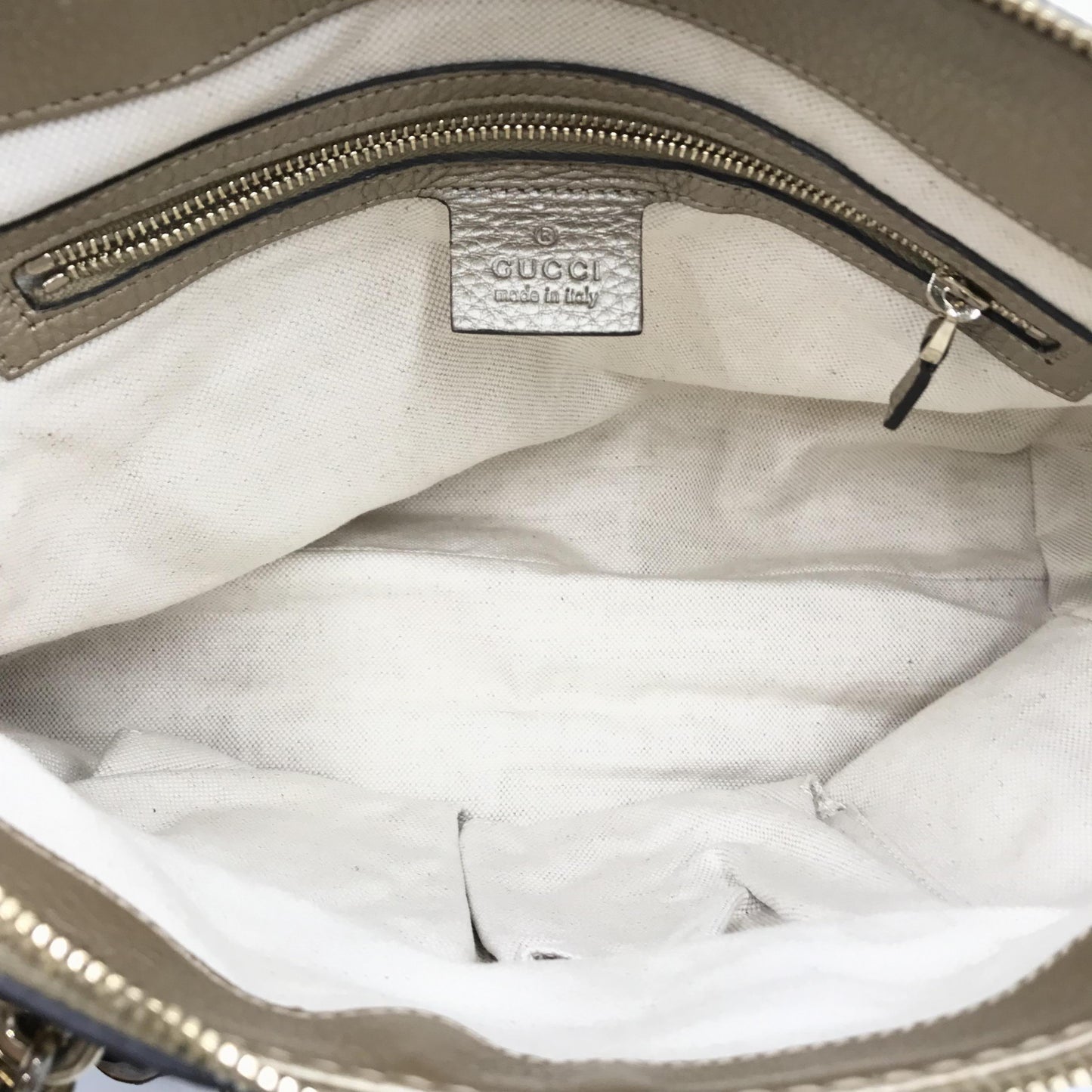 Gucci Gold GG Canvas Bella Tote Bag