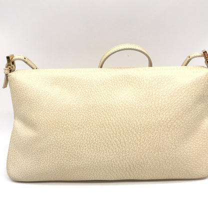 Fendi Beige Leather Handbag with Gold Clasp