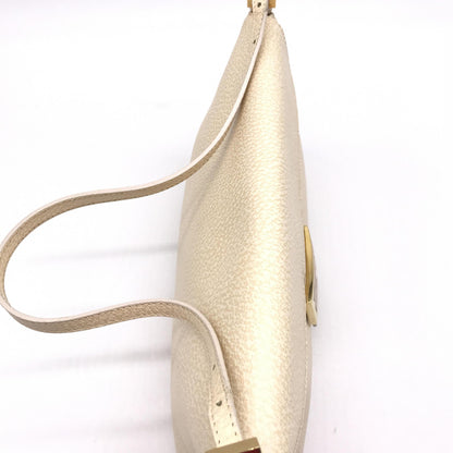 Fendi Beige Leather Handbag with Gold Clasp