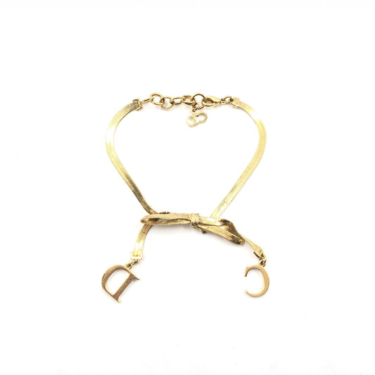 Christian Dior Ribbon CD Choker Necklace
